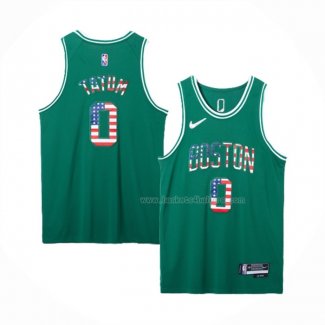 Maillot Boston Celtics Jayson Tatum NO 0 75th Drapeau Edition Vert