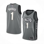 Maillot Brooklyn Nets Mikal Bridges NO 1 Statement Gris