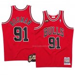 Maillot Chicago Bulls Dennis Rodman NO 91 Mitchell & Ness 1997-98 NBA Finals Rouge