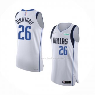 Maillot Dallas Mavericks Spencer Dinwiddie NO 26 Association Authentique Blanc