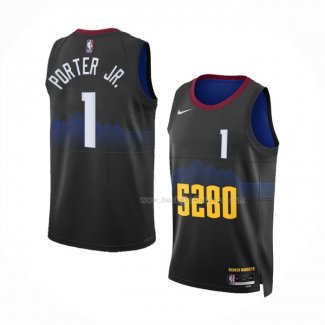 Maillot Denver Nuggets Michael Porter JR. NO 1 Ville 2023-24 Noir