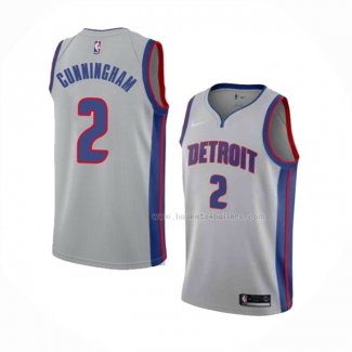 Maillot Detroit Pistons Cade Cunningham NO 2 Statement 2020-21 Gris