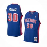 Maillot Detroit Pistons Rasheed Wallace NO 30 Mitchell & Ness 2003-04 Bleu