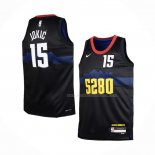 Maillot Enfant Denver Nuggets Nikola Jokic NO 15 Ville 2023-24 Noir