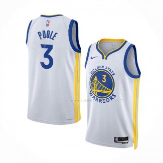 Maillot Golden State Warriors Jordan Poole NO 3 Association 2022-23 Blanc