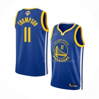 Maillot Golden State Warriors Klay Thompson NO 11 Icon 2022 NBA Finals Bleu