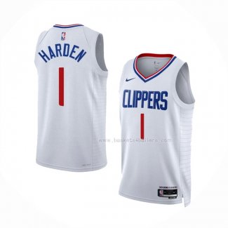 Maillot Los Angeles Clippers James Harden NO 1 Association Blanc