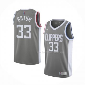 Maillot Los Angeles Clippers Nicolas Batum NO 33 Earned 2020-21 Gris