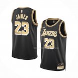 Maillot Los Angeles Lakers LeBron James NO 23 Select Series Or Noir