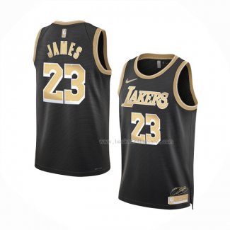 Maillot Los Angeles Lakers LeBron James NO 23 Select Series Or Noir