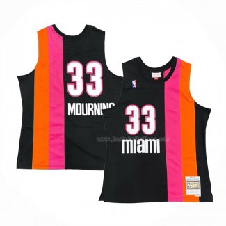 Maillot Miami Floridians Alonzo Mourning NO 33 Hardwood Classics Throwback Noir