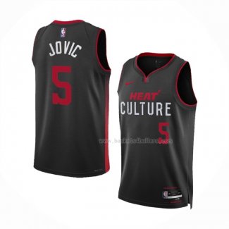 Maillot Miami Heat Nikola Jovic NO 5 Ville 2023-24 Noir