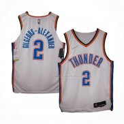 Maillot Oklahoma City Thunder Shai Gilgeous-Alexander NO 2 Association Authentique Blanc