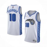 Maillot Orlando Magic Evan Fournier NO 10 Earned 2020-21 Blanc