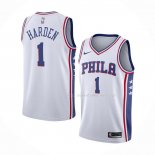 Maillot Philadelphia 76ers James Harden NO 1 Association Blanc