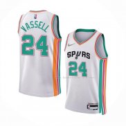 Maillot San Antonio Spurs Devin Vassell NO 24 Ville 2021-22 Blanc