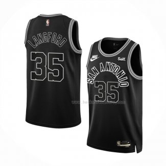 Maillot San Antonio Spurs Romeo Langford NO 35 Classic 2022-23 Noir