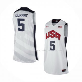 Maillot USA 2012 Kevin Durant NO 5 Blanc