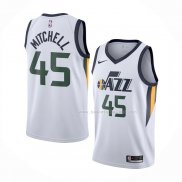 Maillot Utah Jazz Donovan Mitchell NO 45 Association Blanc