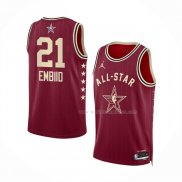 Maillot All Star 2024 Philadelphia 76ers Joel Embiid NO 21 Rouge