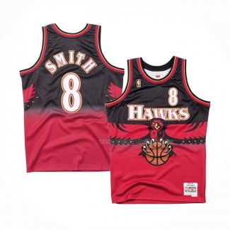 Maillot Atlanta Hawks Steve Smith NO 8 Hardwood Classics Throwback Rouge