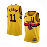 Maillot Atlanta Hawks Trae Young NO 11 Ville 2021-22 Jaune