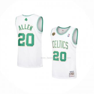 Maillot Boston Celtics Ray Allen NO 20 Hardwood Classics Throwback 2007-08 Blanc