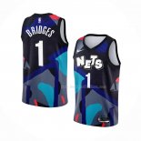 Maillot Brooklyn Nets Mikal Bridges NO 1 Ville 2023-24 Noir