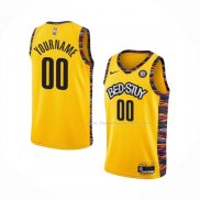 Maillot Brooklyn Nets Personnalise Ville 2020-21 Jaune