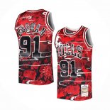 Maillot Chicago Bulls Dennis Rodman NO 91 Mitchell & Ness Lunar New Year Rouge