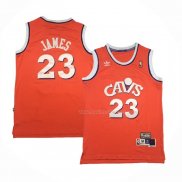 Maillot Cleveland Cavaliers LeBron James NO 23 Retro Orange