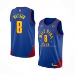 Maillot Denver Nuggets Peyton Watson NO 8 Statement 2022-23 Bleu