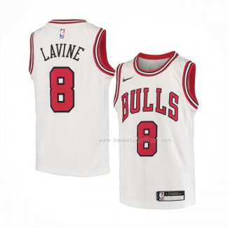 Maillot Enfant Chicago Bulls Zach Lavine NO 8 Association Blanc