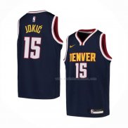 Maillot Enfant Denver Nuggets Nikola Jokic NO 15 Icon 2020-21 Bleu