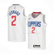 Maillot Enfant Los Angeles Clippers Kawhi Leonard NO 2 Association 2020-21 Blanc