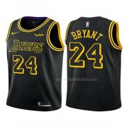 Maillot Enfant Los Angeles Lakers Kobe Bryant NO 24 Ville 2017-18 Noir