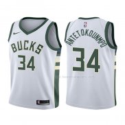 Maillot Enfant Milwaukee Bucks Giannis Antetokounmpo NO 34 Association Blanc