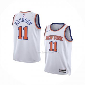 Maillot Enfant New York Knicks Jalen Brunson NO 11 Association 2022-23 Blanc