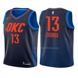 Maillot Enfant Oklahoma City Thunder Paul George NO 13 Statement 2017-18 Bleu