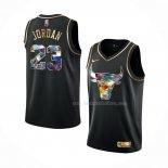 Maillot Golden Edition Chicago Bulls Michael Jordan NO 23 2021-22 Noir