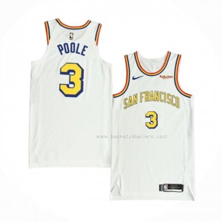 Maillot Golden State Warriors Jordan Poole NO 3 Classic Authentique Blanc