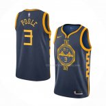 Maillot Golden State Warriors Jordan Poole NO 3 Ville 2018-19 Bleu