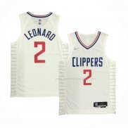 Maillot Los Angeles Clippers Kawhi Leonard NO 2 Association 2020-21 Authentique Blanc