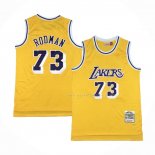 Maillot Los Angeles Lakers Dennis Rodman NO 73 Mitchell & Ness 1998-99 Jaune