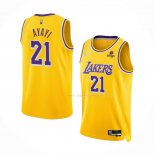 Maillot Los Angeles Lakers Joel Ayayi NO 21 75th Anniversary 2021-22 Jaune