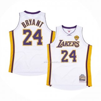 Maillot Los Angeles Lakers Kobe Bryant NO 24 Mitchell & Ness 2009-10 Blanc