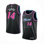 Maillot Miami Heat Tyler Herro NO 14 Ville 2018-19 Noir