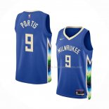 Maillot Milwaukee Bucks Bobby Portis NO 9 Ville 2022-23 Bleu