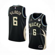 Maillot Milwaukee Bucks Luca Vildoza NO 6 Statement 2022-23 Noir