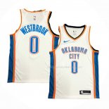 Maillot Oklahoma City Thunder Russell Westbrook NO 0 Association Blanc